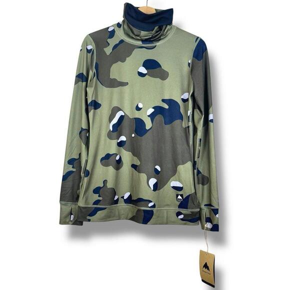 NWT Burton Women's Burton Midweight Base Layer Camouflage Long Neck Shirt Sz S - Picture 1 of 10